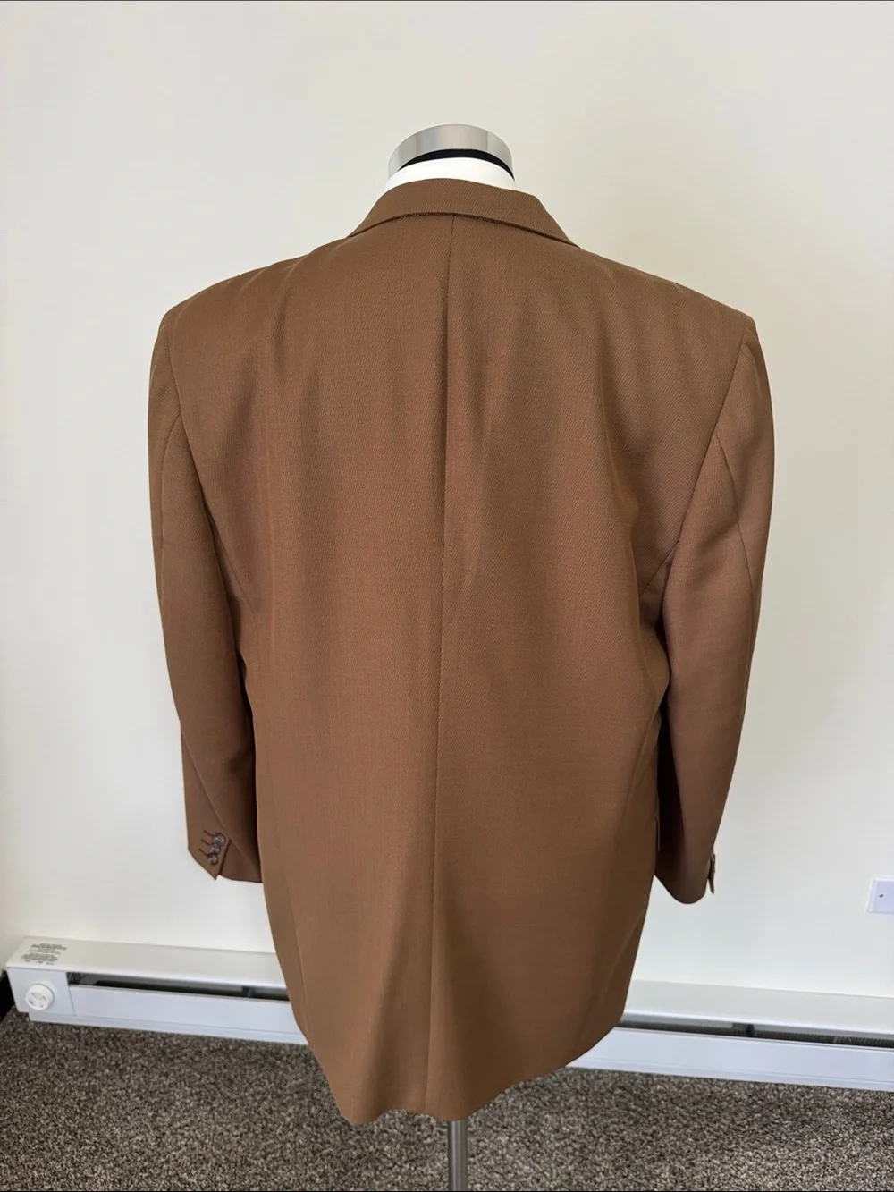 Canali mens 46L brown solid 100% wool 3-button suit jacket EUC